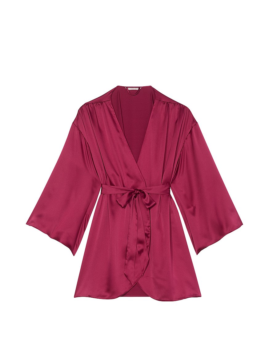 Buy Satin Short Robe, Campari Red Order Robes online