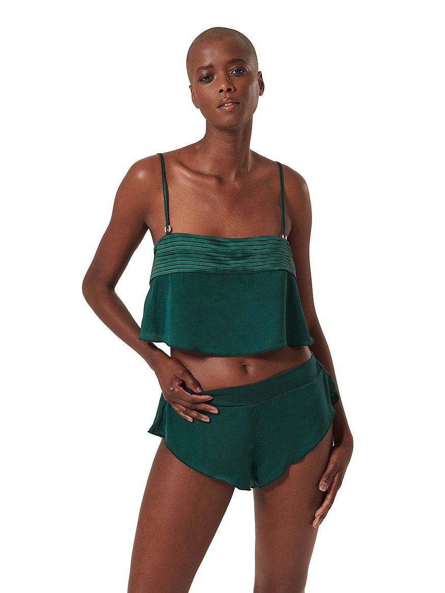 satin crop cami