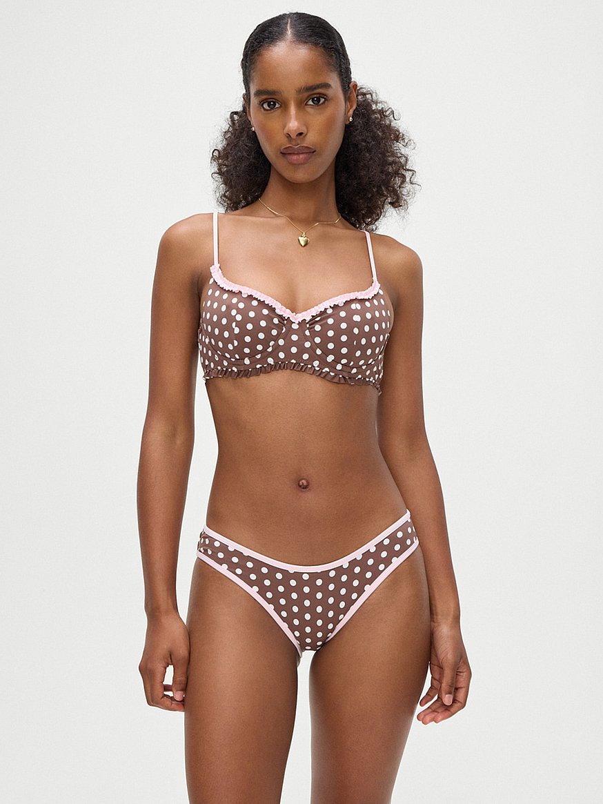 frankies bikinis brown polka dot dress Shop Infinity Chocolate Polka Dot Sleeveless Bias Midi Dress main image 0