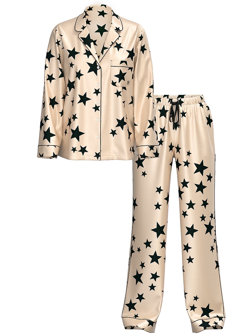 Glazed Satin Long Pajama Set