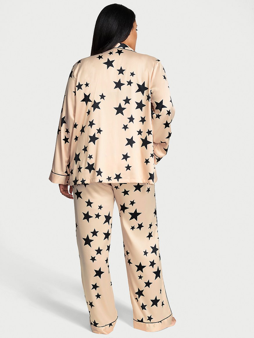 Glazed Satin Long Pajama Set