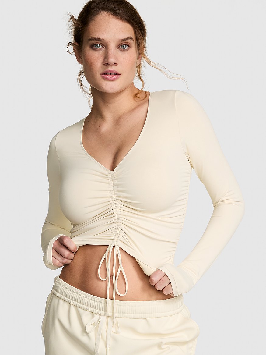 Relay Ruched Long-Sleeve Top