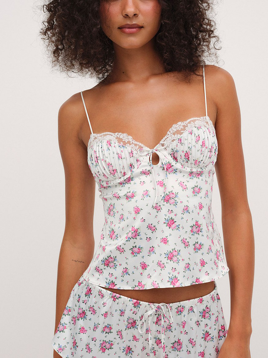 Buy Ditsy Floral Top, Amore White - Order Pajama Tops online - Victoria's  Secret US