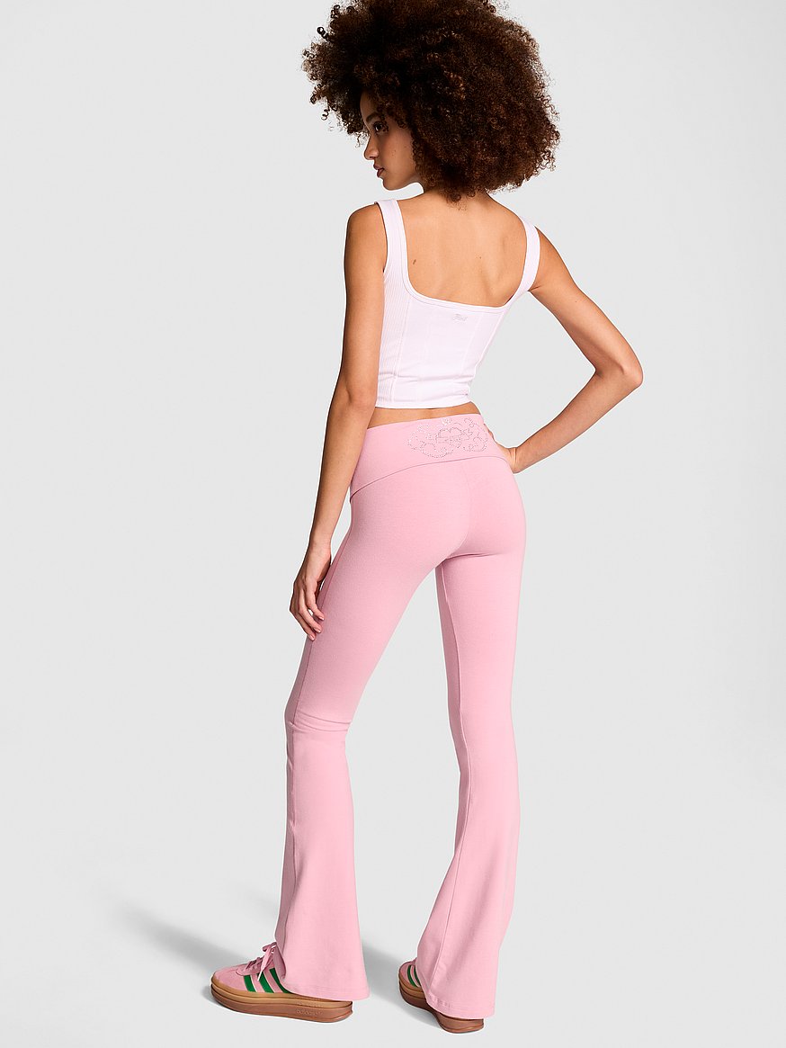 All-Day Cotton Foldover Flare Leggings