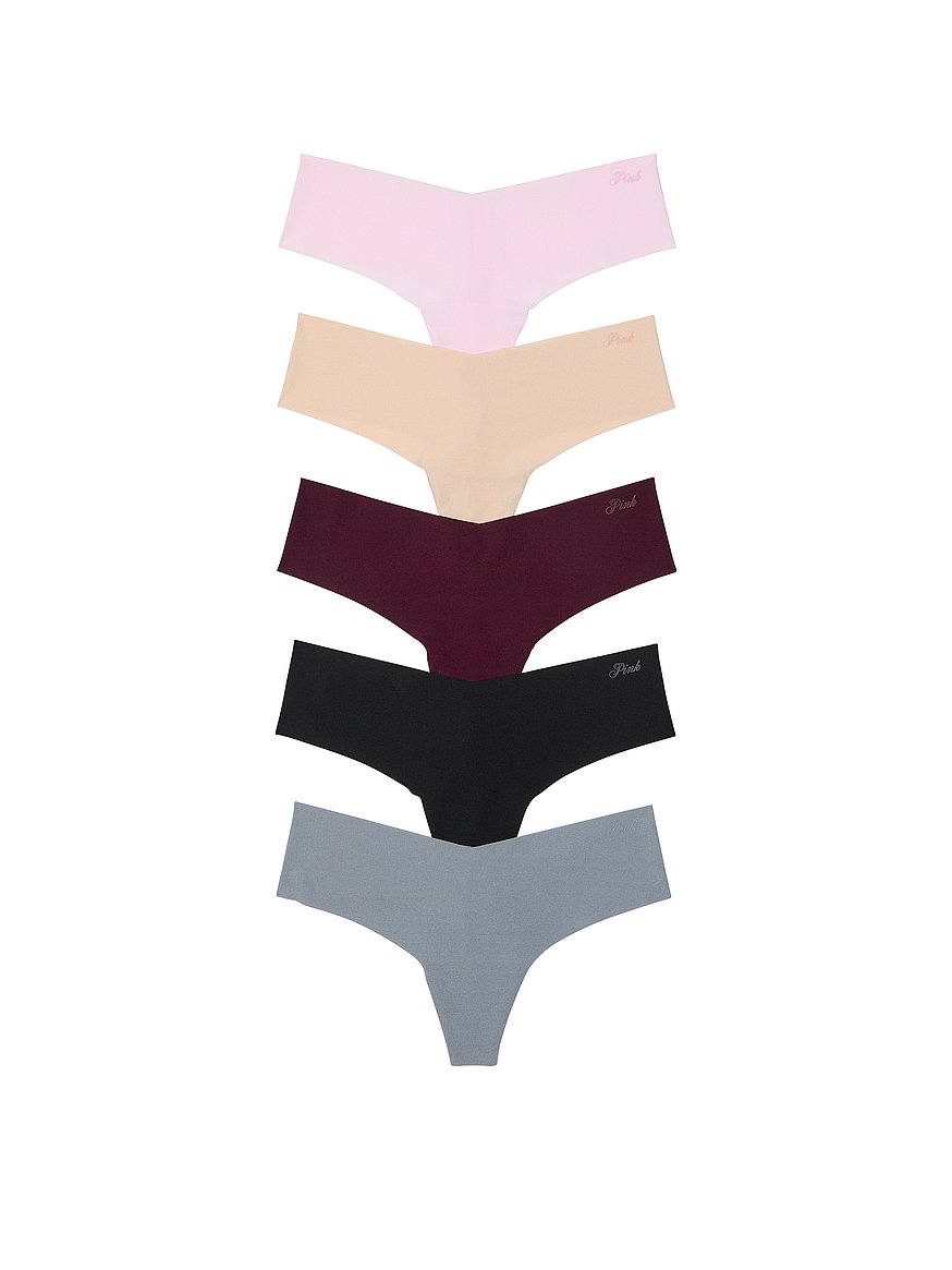 Buy 5-Pack No-Show Thong Panties, Just The Basics Pack - Order