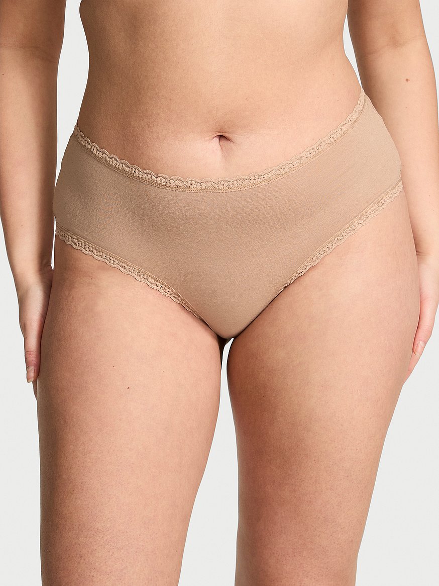 Cotton Lace-Waist Cheeky Panty