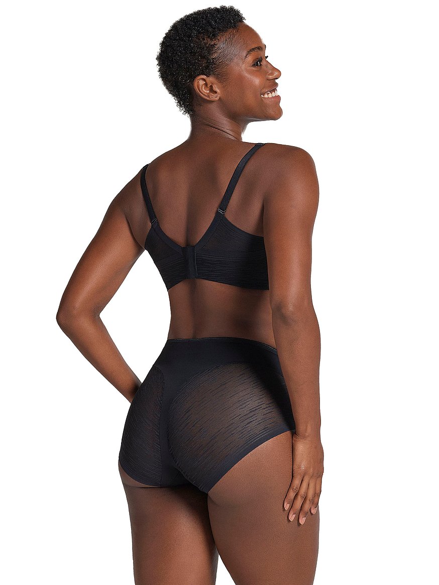 Buy Moderate Compression Tummy Control Sheer Lace Shaper Panty, Black -  Order Shapwear online - Victoria's Secret US