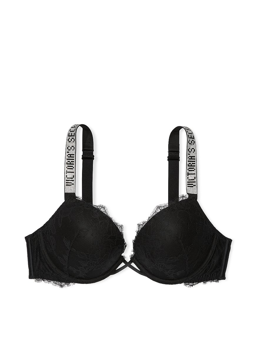 Buy Logo Shine Strap Push-Up Bra, Pretty Blossom - Order Bras online - Victoria's Secret