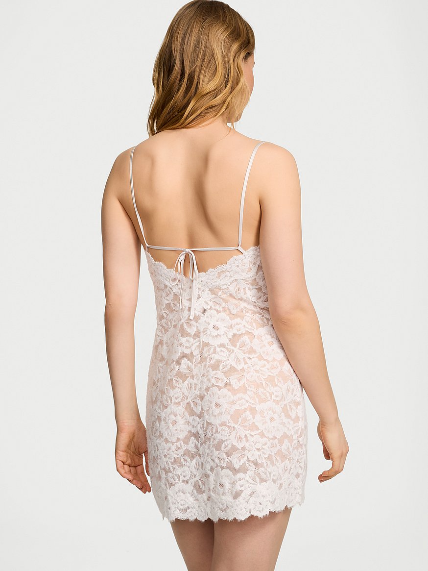 Buy Luxe Soft Lace Slip Dress, Coconut White - Order Slips online - Victoria's  Secret