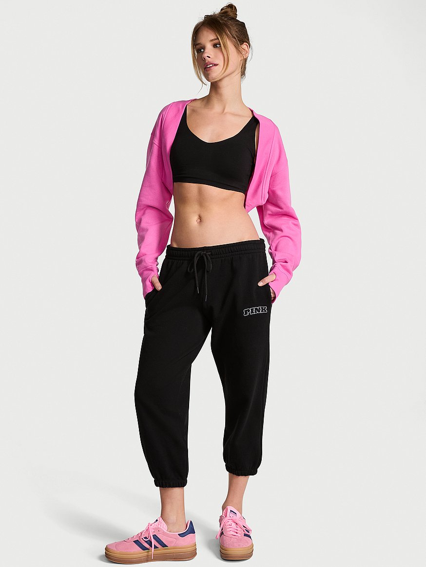 Buy Ivy Fleece Capri Jogger Sweatpants, Pure Black Order Bottoms