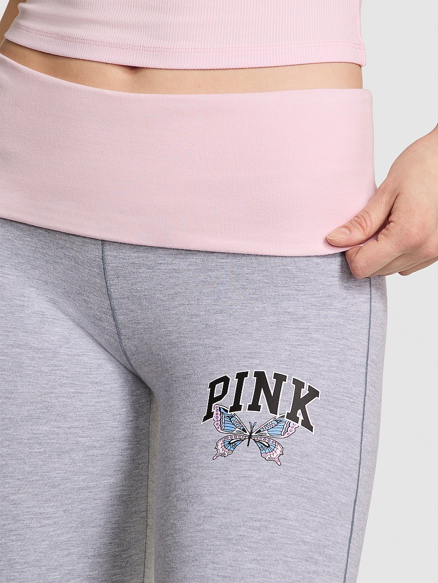 All-Day Cotton Foldover Flare Leggings