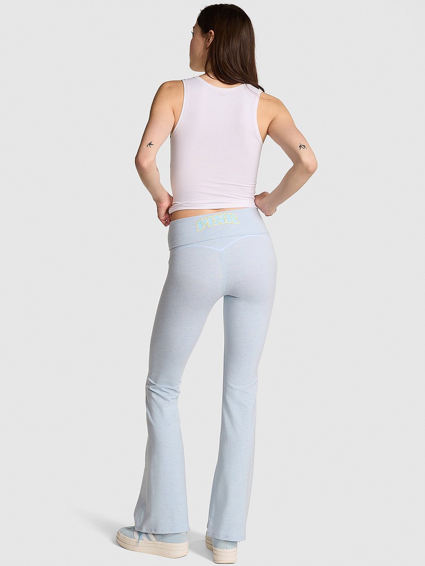 All-Day Cotton Foldover Flare Leggings