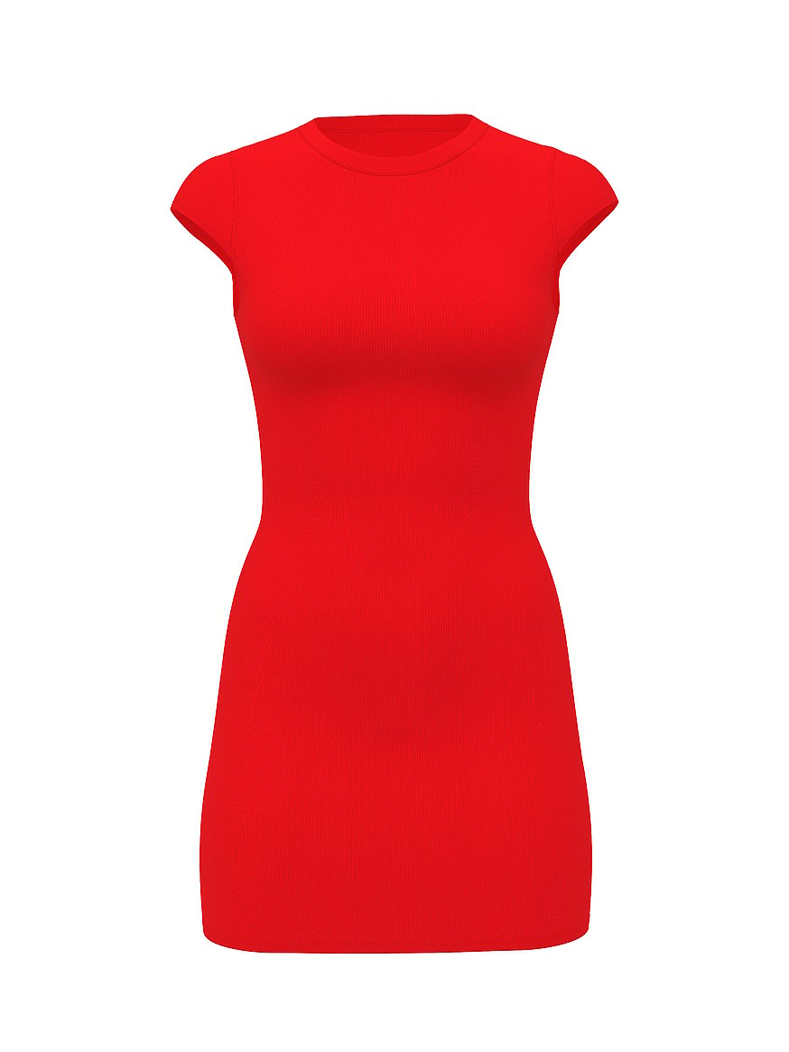 red ribbed bodycon dress Red Rib Bodycon Midi Dress