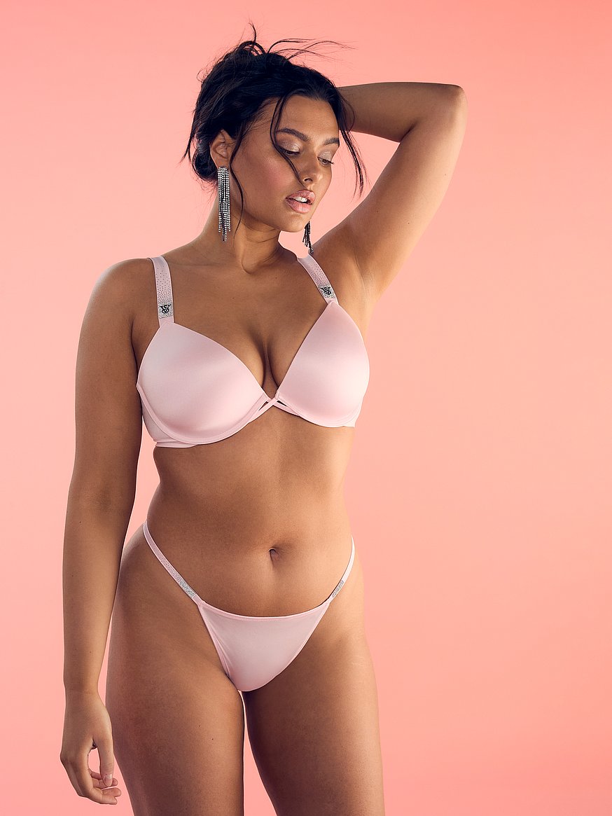 Scattered Shine Strap Lightly Lined Low-Cut Demi Bra