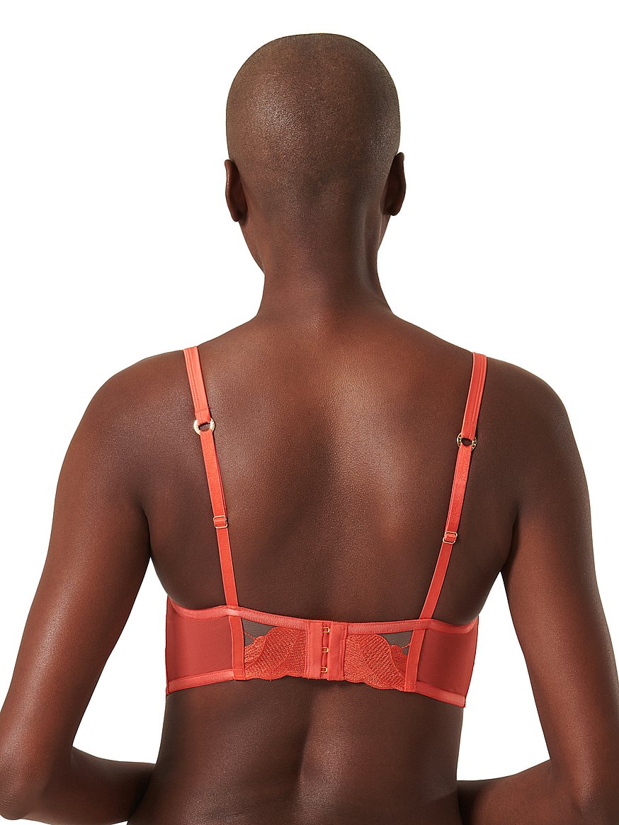 Buy Serenity Wired Longline Bra, Hot Coral - Order Bras online