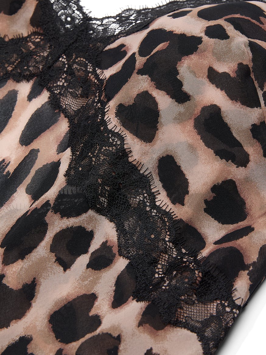 Leopard Chiffon Long Slip Dress