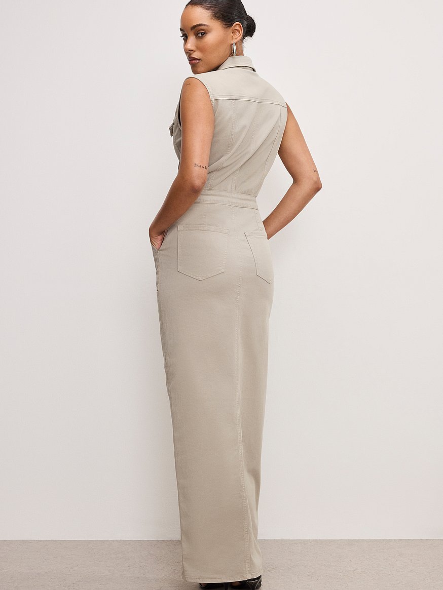 good american fit for success maxi dress Good American Fit For Success Denim Maxi Dress