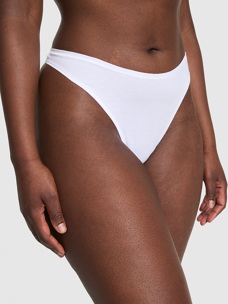 Cotton High-Leg Thong Panty