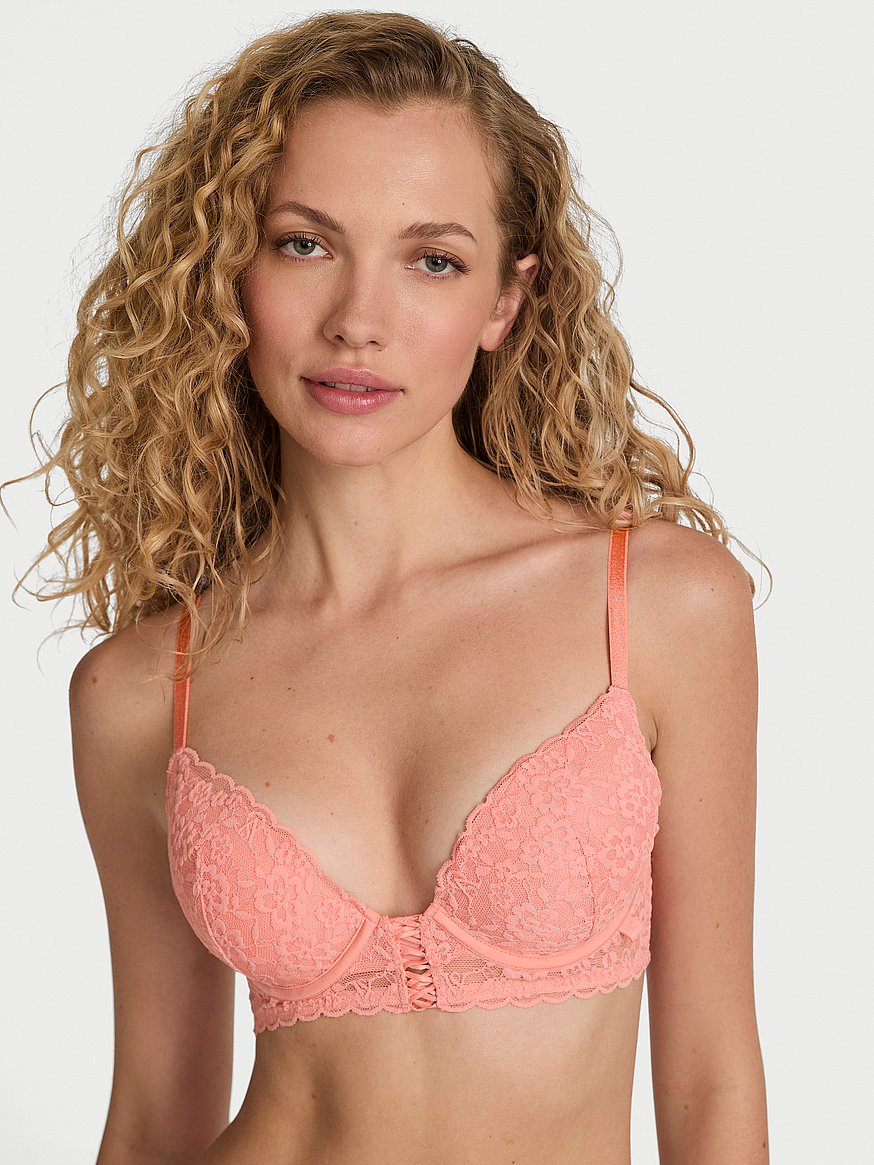 Sexy Tee Lacie Lace-Up Longline Push-Up Bra