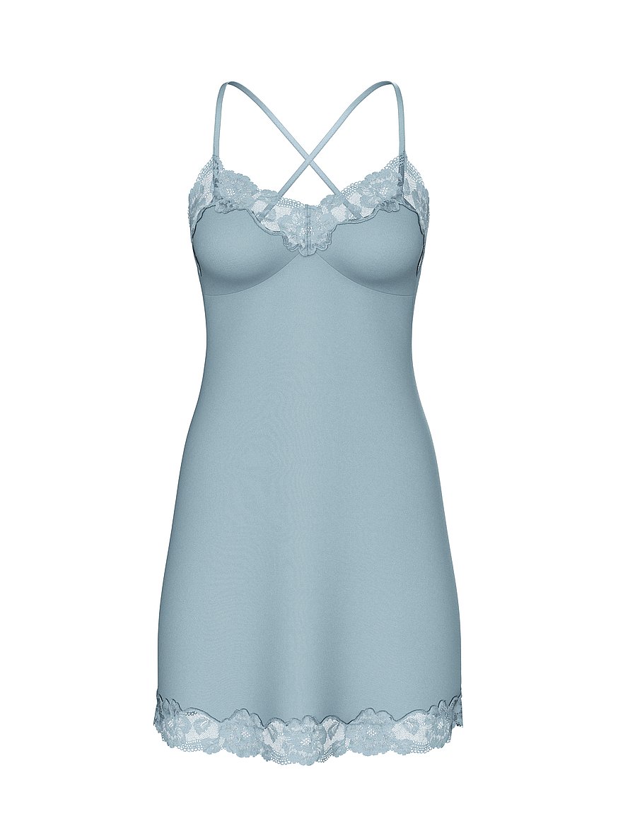 Buy SoSoft Modal Ribbed Lace-Trim Cross-Back Slip Dress, Jupiter - Order  Slips online - Victoria's Secret