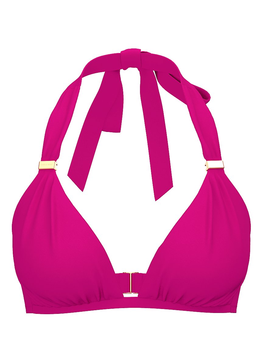 Victoria's Secret Push Up Halter Swim Top Victoria's Secret Maroon Purple  Push Up Halter Bikini Top Size 36DD