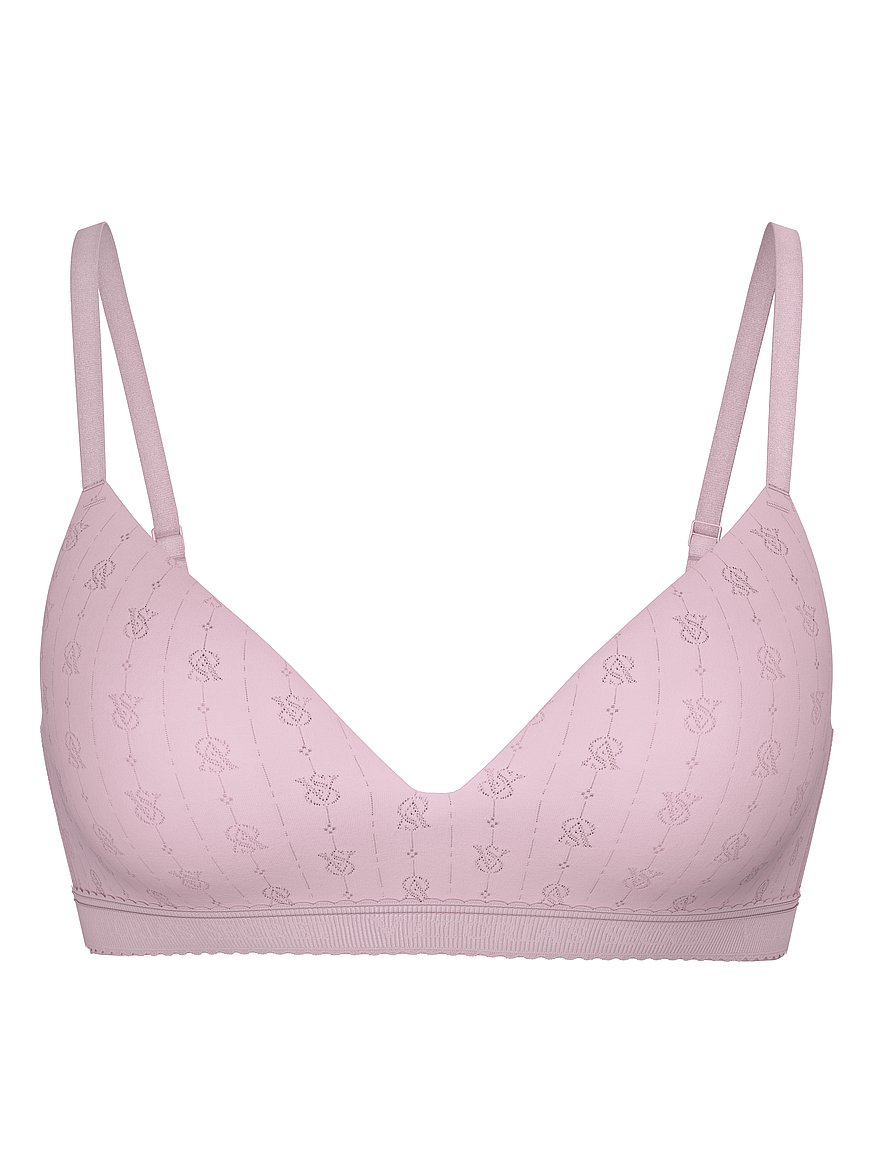 Pointelle Logo Lightly Lined Wireless Bra