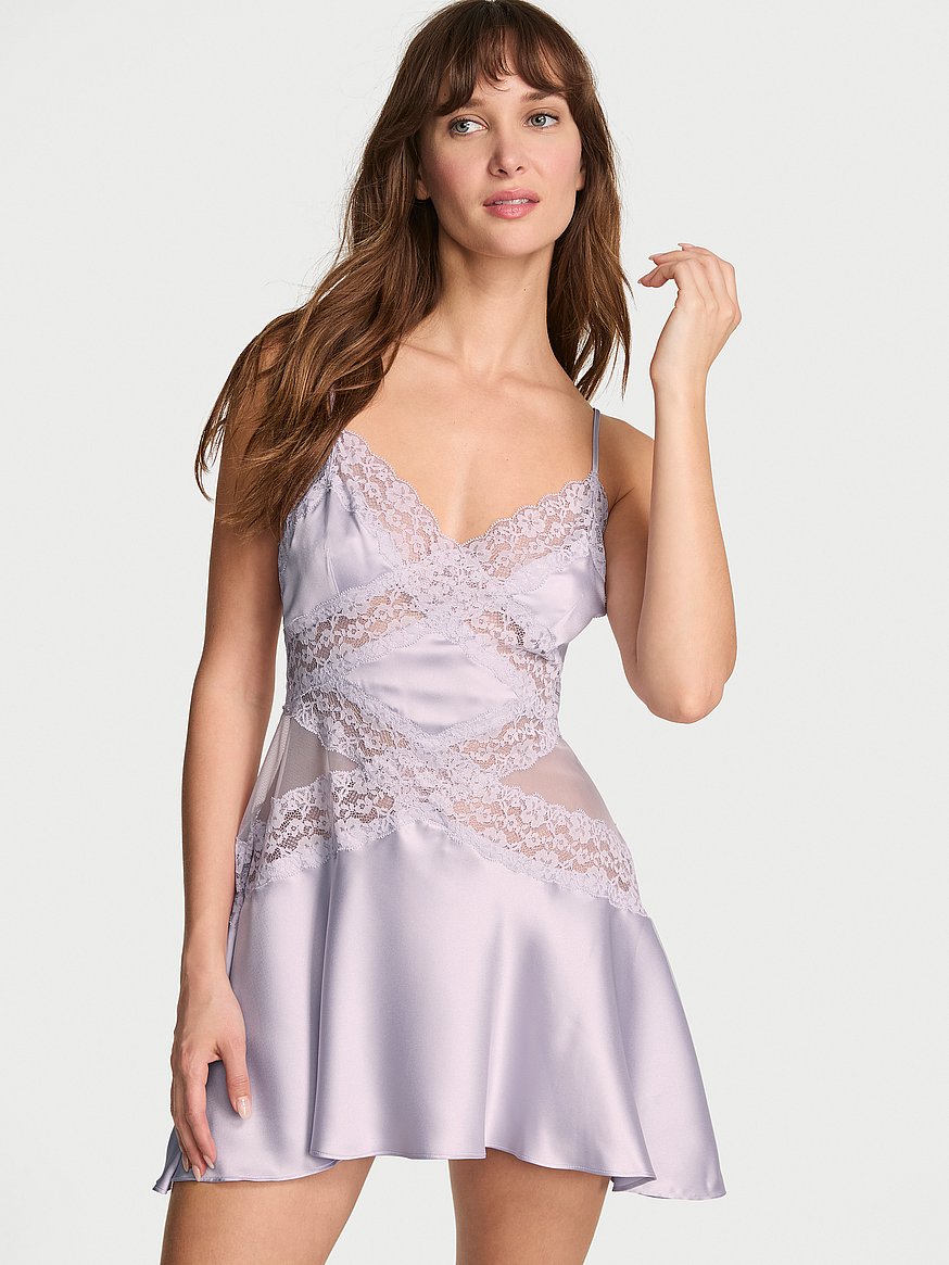Dare to Dream Lace & Satin Flounce Slip
