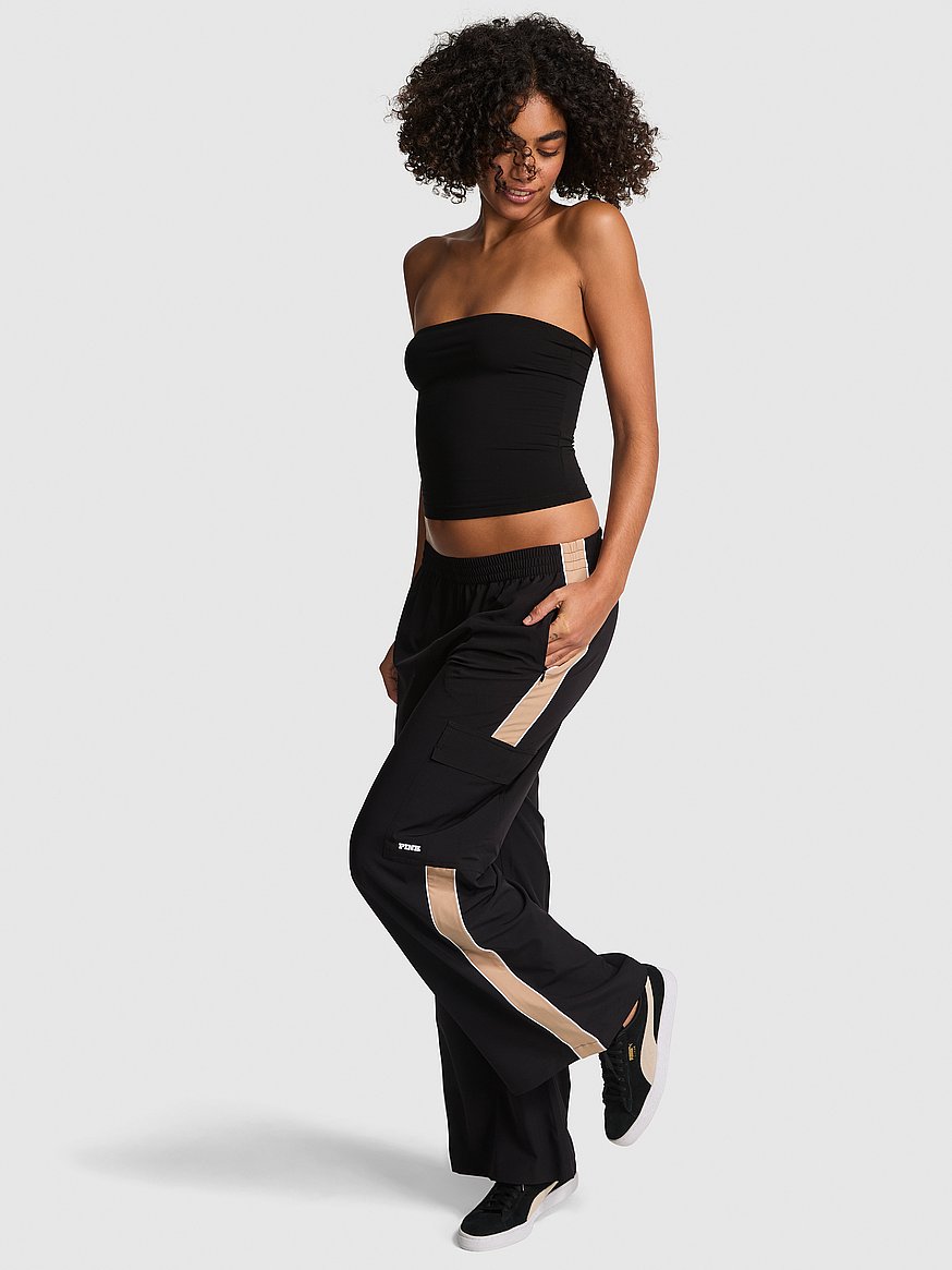 Buy Tech Woven Wide-Leg Pants, Pure Black - Order Bottoms online