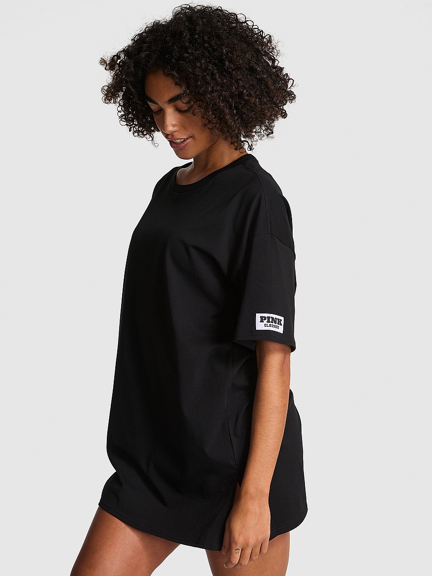 Cotton Oversized Side-Slit Sleepshirt