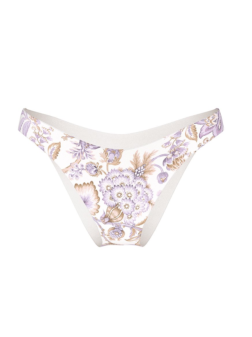 Buy Brazilian Bikini Bottom, Delicate Violet Floral - Order Bikini