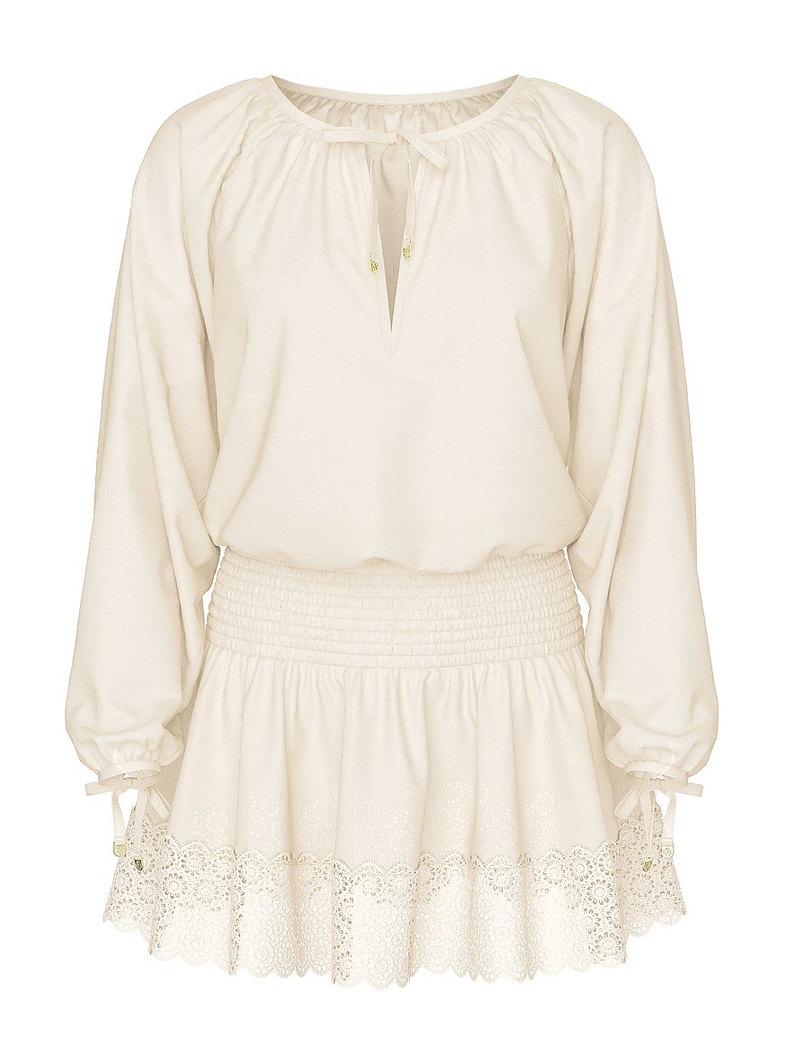 Buy Beachwear Linen Lace-Trim Dress, Candlelight - Order Dresses online -  Victoria's Secret US