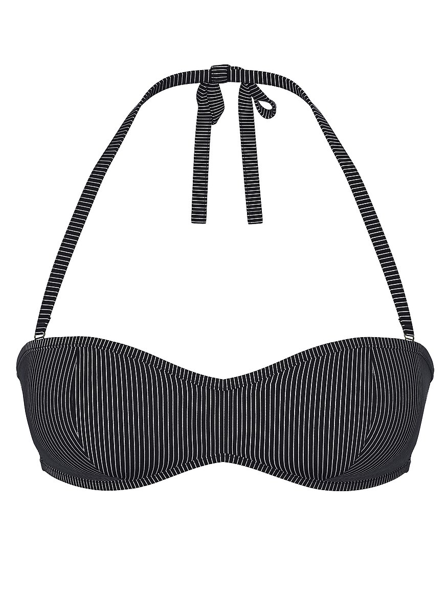 black and white bandeau bikini