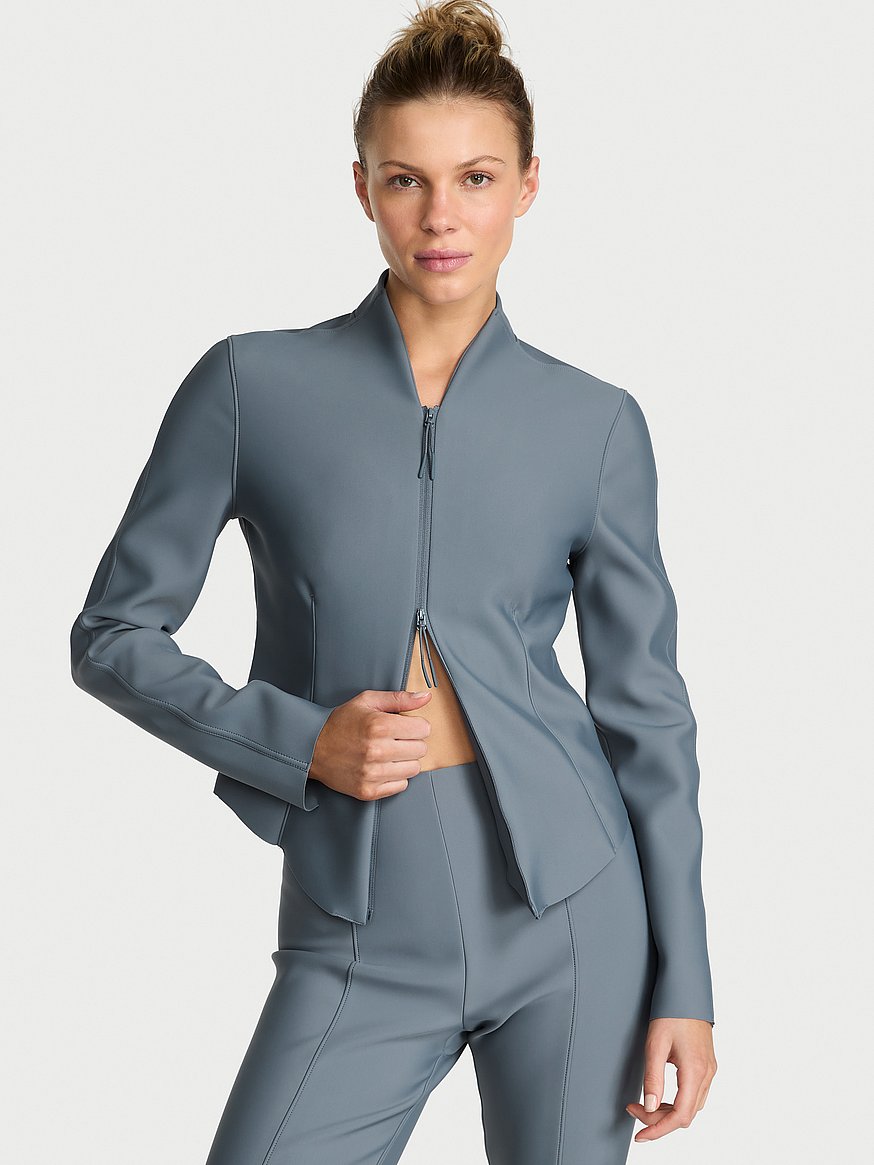 Buy VSX Defined Scuba Zip Long-Sleeve Top, Dark Steel - Order