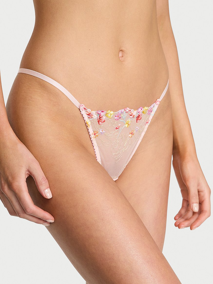 Buy Bloom Embroidery V-String Panty, Rainbow Bloom - Order Panties online - Victoria's Secret US