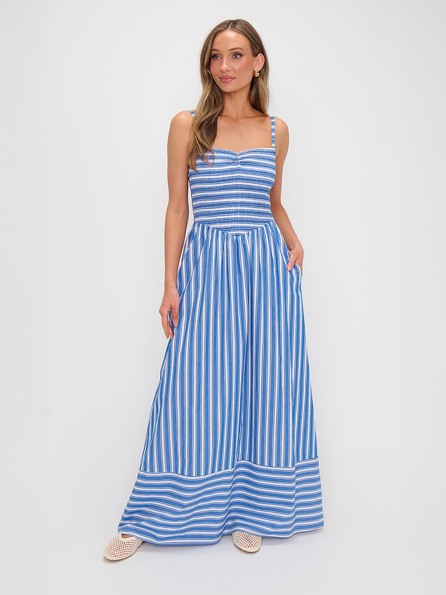 blue and pink striped maxi dress Buy Dixie Dress, Coastal Stripe - Order Dresses online Embellished Dresses | Sparkly ship date 10/31-11/14 Color:Royal Blue+Nude Lining As Picture Colorblock stripe design Lined