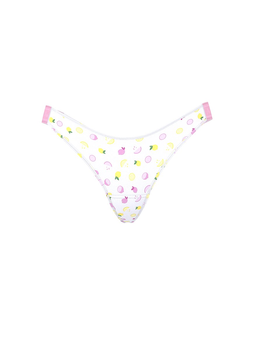 Logo Cotton Shimmer High-Leg Thong Panty