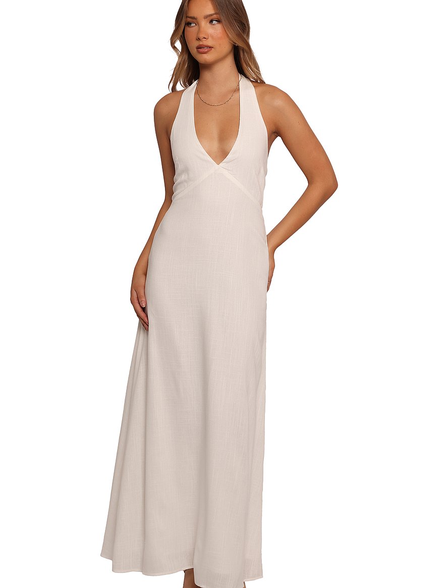 white.maxi dress Embellished Long Sleeve Backless Maxi Dress in White - 8