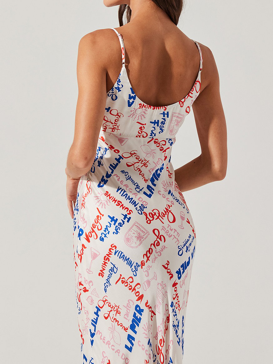 Buy Joan Dress, White Multi Script - Order Dresses online - Victoria's  Secret US
