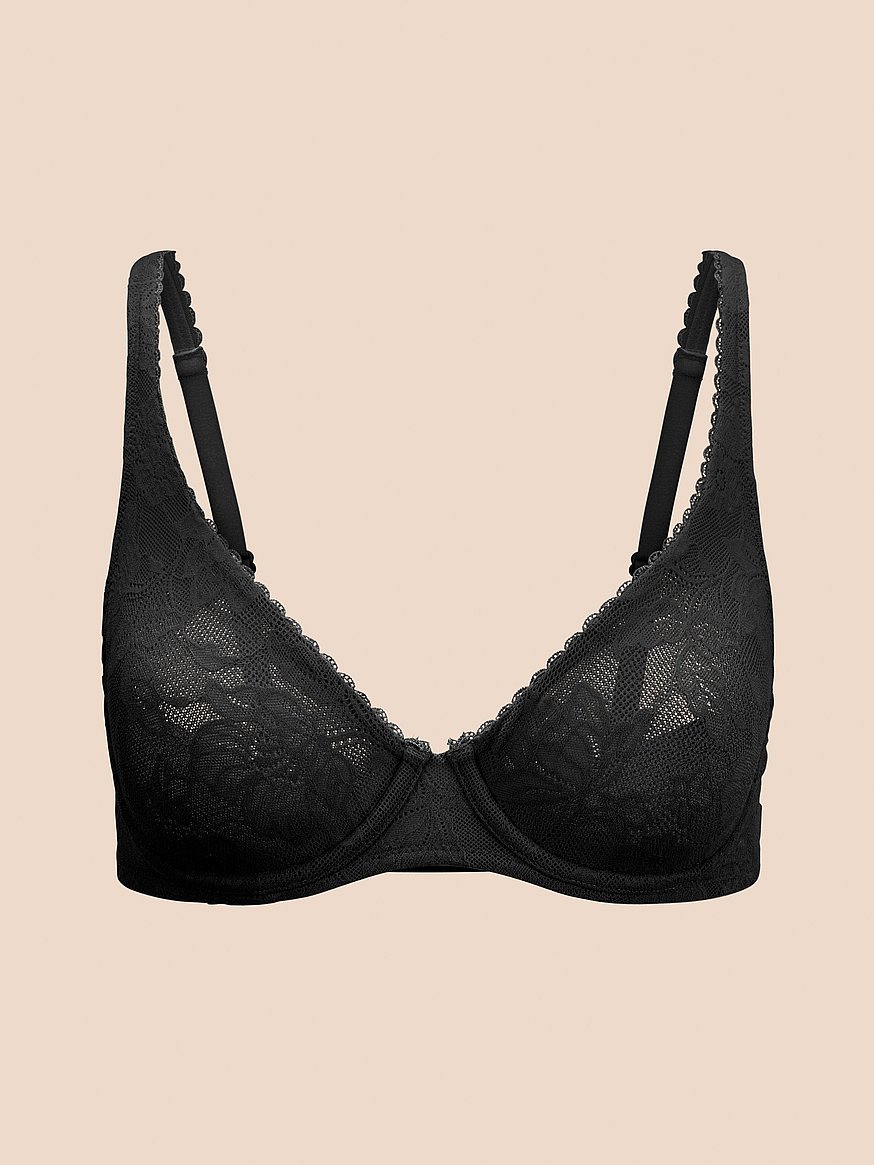 Buy Winona Unlined Demi Bra, Jet Black - Order Bras online
