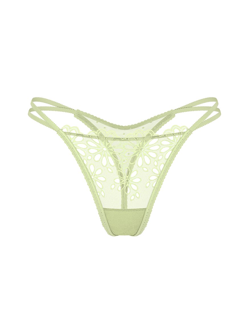 Eyelet Mesh Strappy String Thong Panty
