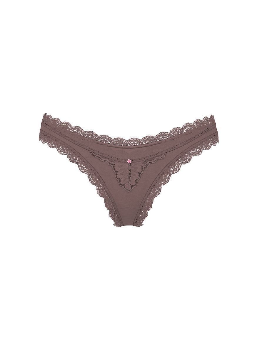 Lace-Trim Brazilian Panty