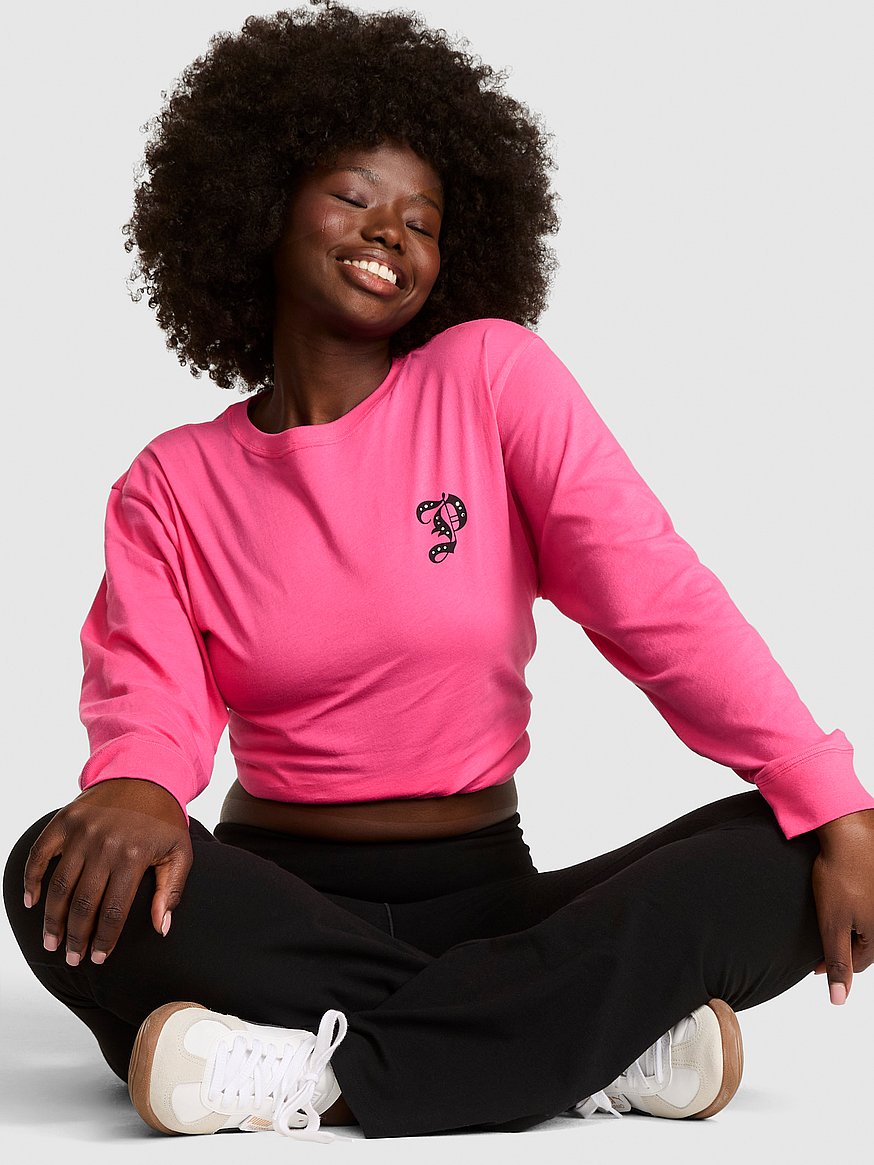 Buy Campus Cotton™ Long-Sleeve Tee, Carmine Rose Bling Halloween