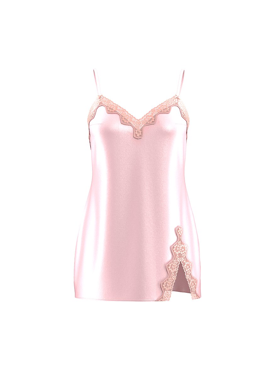 lace trim slip dress victoria's secret Victoria's Secret SoSoft Modal Ribbed Lace-Trim Long Slip Dress