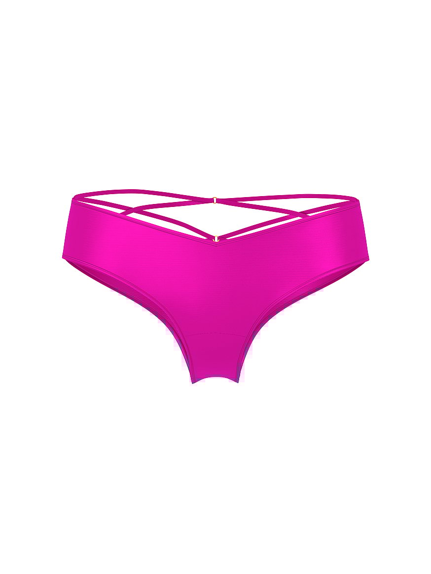 Rose Lace-Trim High-Leg Cheeky Panty