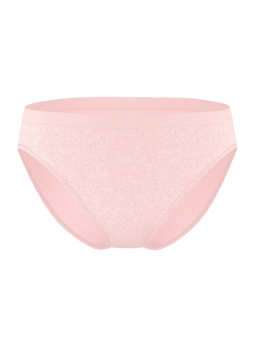 Seamless Lace-Trim High-Leg Brief Panty