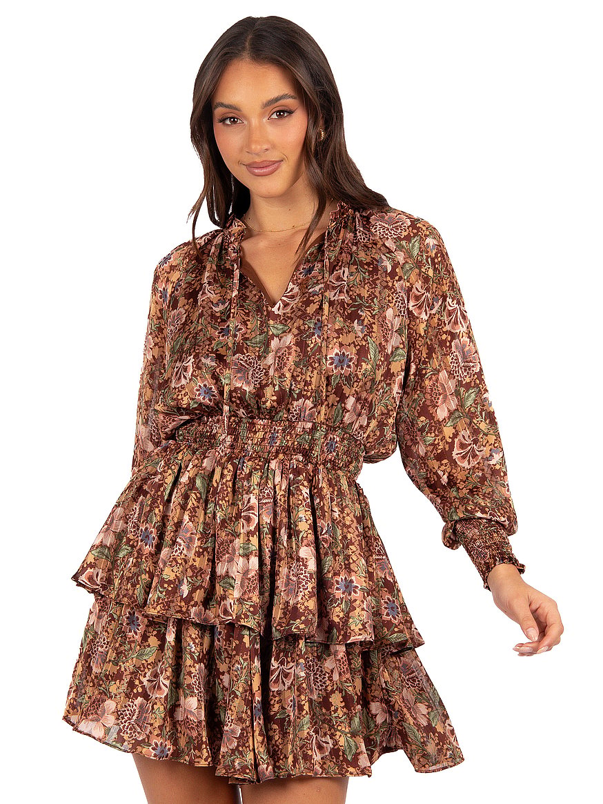 Buy Alby Long-Sleeve Mini Dress, Chocolate Brown - Order Dresses online -  Victoria's Secret US