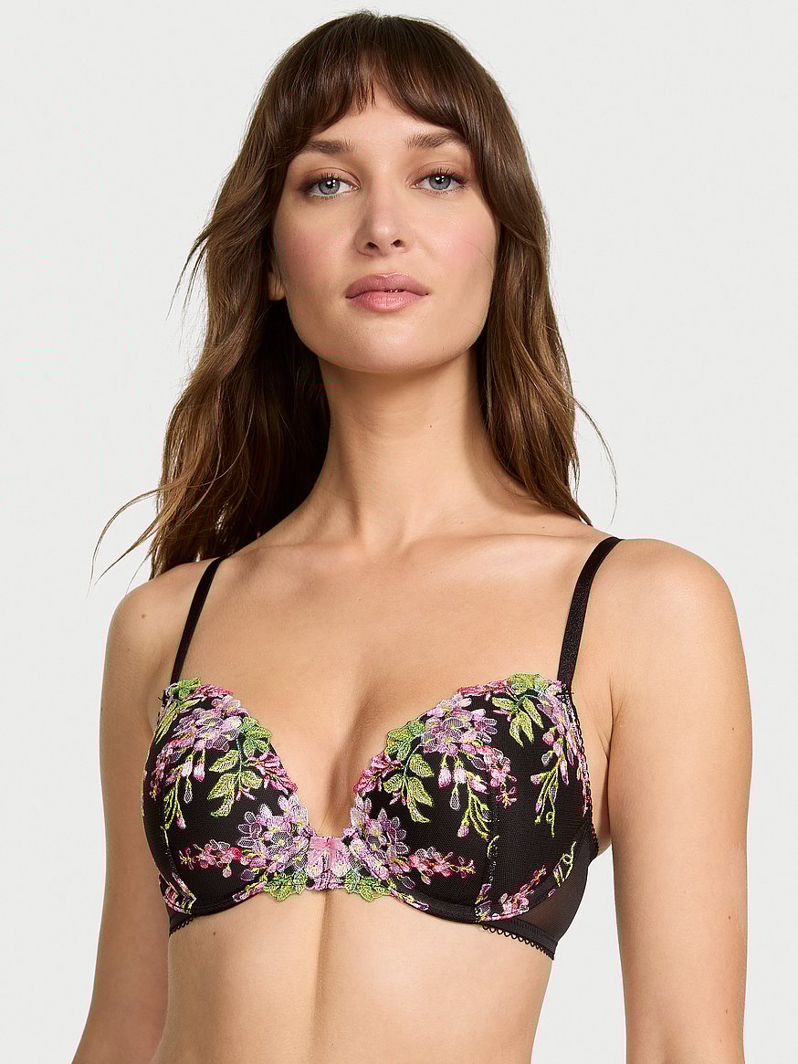 Wisteria Embroidery Push-Up Bra