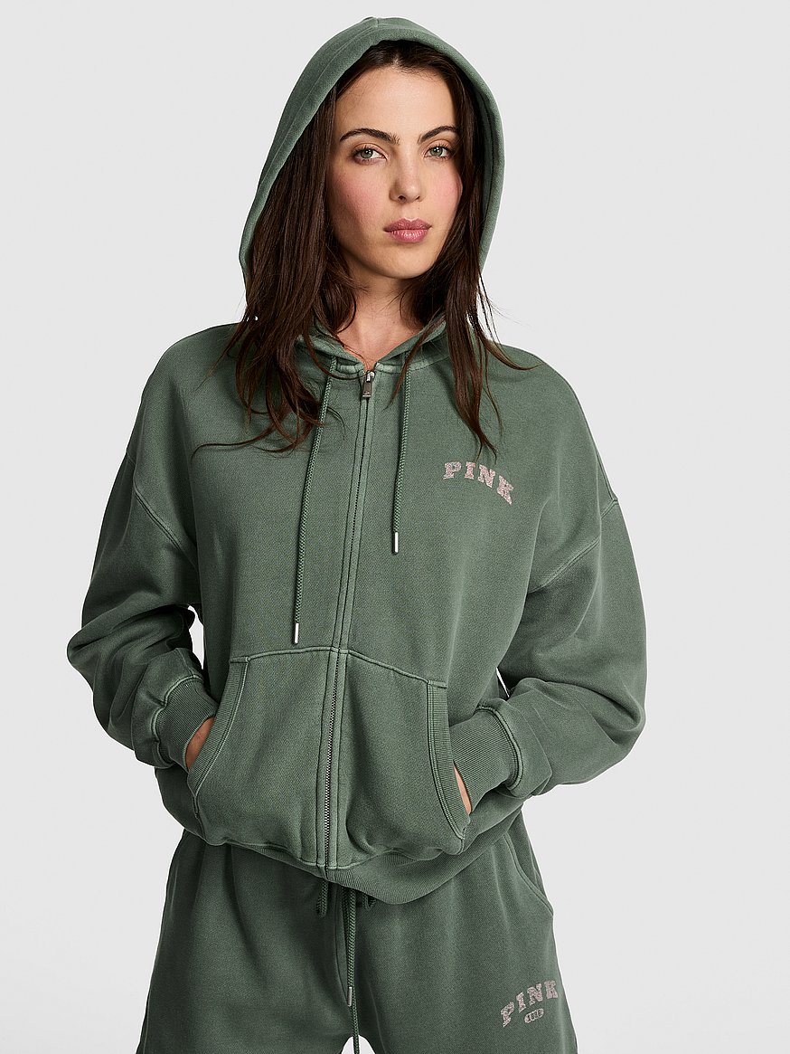 Buy Ivy Fleece Campus Full-Zip Hoodie, Wild Thyme - Order Hoodies