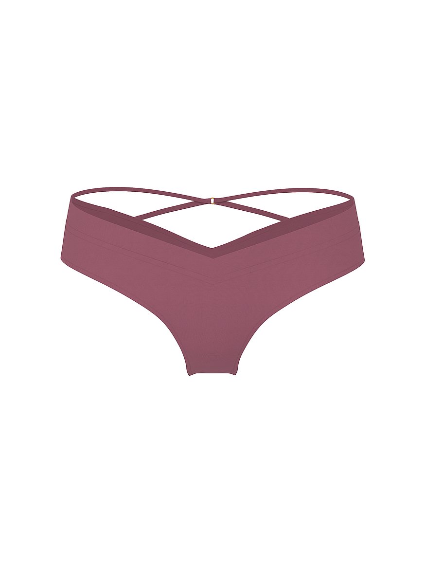 Smooth Mesh-Trim Thong Panty