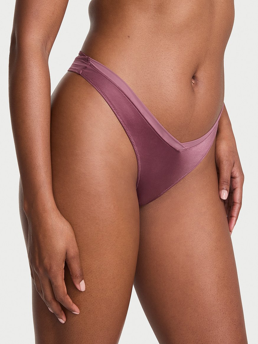Smooth Mesh-Trim Thong Panty